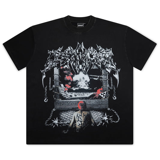 "SILENT WITNESS" BLACK FADED HEAVY TEE